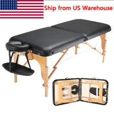 Professional 30 Inch Wide Folding Massage Table, 8 Level Height Adjustable