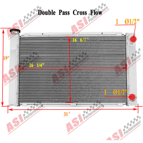 3 Row Aluminum Radiator FOR Chevy SBC 350 Double Pass 31
