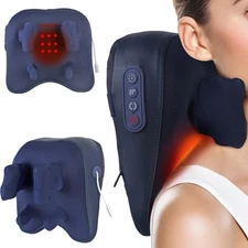 Neck Massager Heat Cordless 4D Shiatsu Deep Tissue Kneading Pillow Rechargeable