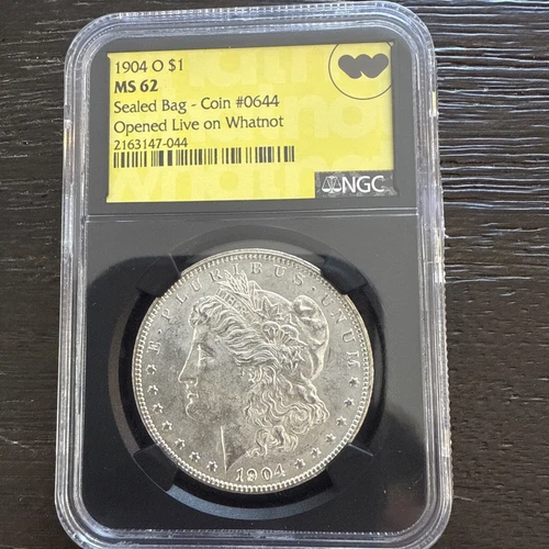 1904 O Morgan Dollar $1 “Opened Live On Whatnot” Label NGC MS62 Uncirculated