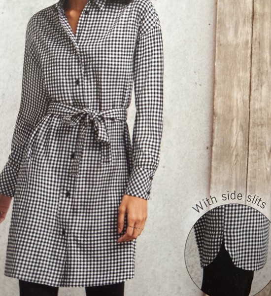 Esmara® Damen Longbluse In Weicher, FlanellqualitäT Schwarz/Weiß, Gr. 34-image