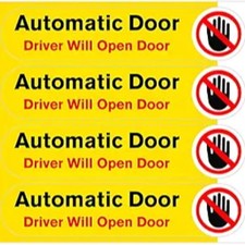 4 PCS Automatic Door Sticker, 3.7 x 0.8 Inches Waterproof Vinyl Sticker Driver W