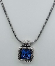 Brighton Regina Blue Crystal Necklace Silver ...