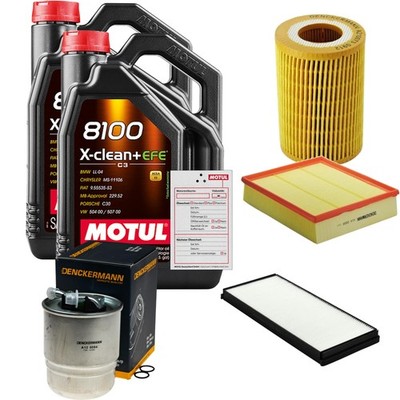 DENCKERMANN Inspektionspaket 10L MOTUL 8100 X-CLEAN 0W-30 für Mercedes-Benz