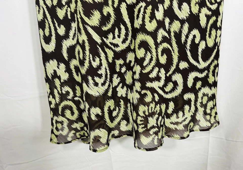 复古 90 年代长裙绿色棕色佩斯利波西米亚森林仙女垃圾 16 码 — 第 4/4 张图片