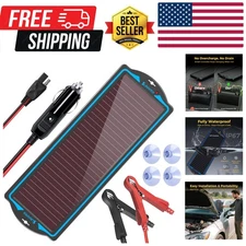 12V Solar Battery Charge: Waterproof Portable Solar Panel Kit - Battery Maint...