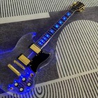 Acrylic Electric Guitar Genuine Rosewood FB Maple NecK Blue Light Golden Part — photo 2