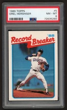 1989 TOPPS OREL HERSHISER #5 RECORD BREAKER - 59 SCORELESS INNINGS PSA 8 NM-MINT