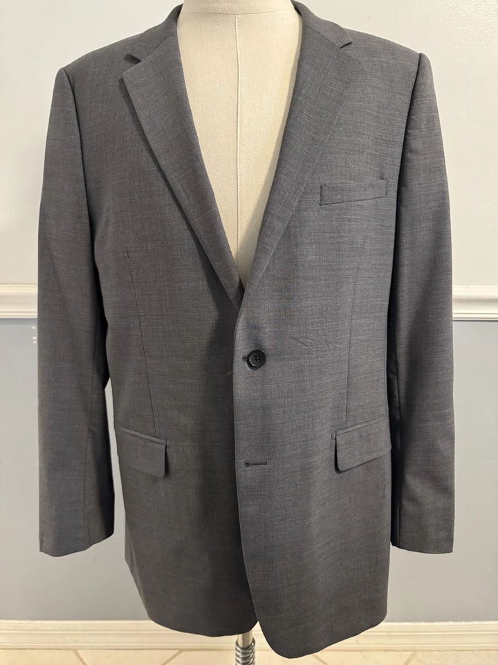 Theory Blazer Jacket Mens 44L Gray Wool Blend Xylo NP Godsford Stretch Modern - Image 2 of 4