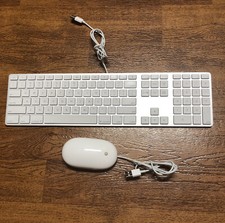 Apple Aluminum A1243 USB Wired Keyboard  A1152 USB Wired Mighty Mouse H24