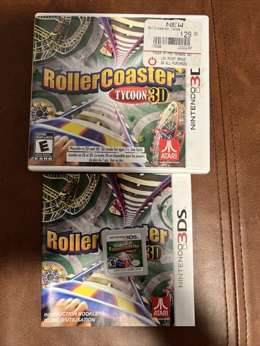 RollerCoaster Tycoon 3D (Nintendo 3DS, 2012) CIB