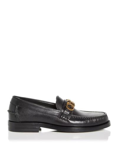 Zapatos planos mocasines de cuero con logotipo de letras de firma Gucci Cara negros $1050 - Imagen 2 de 24