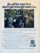 1960s QUAKER STATE MOTOR OIL Vintage Oversized Magazine Ad 14x11" Old Lady