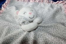 Carters Lovey Teddy Bear Pink Ruffle Gray Cheetah Rattle Security Blanket
