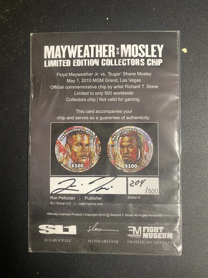 Mayweather vs Mosley Official Limited Edition Richard T. Slone Collectors Chip - Image 3 of 3