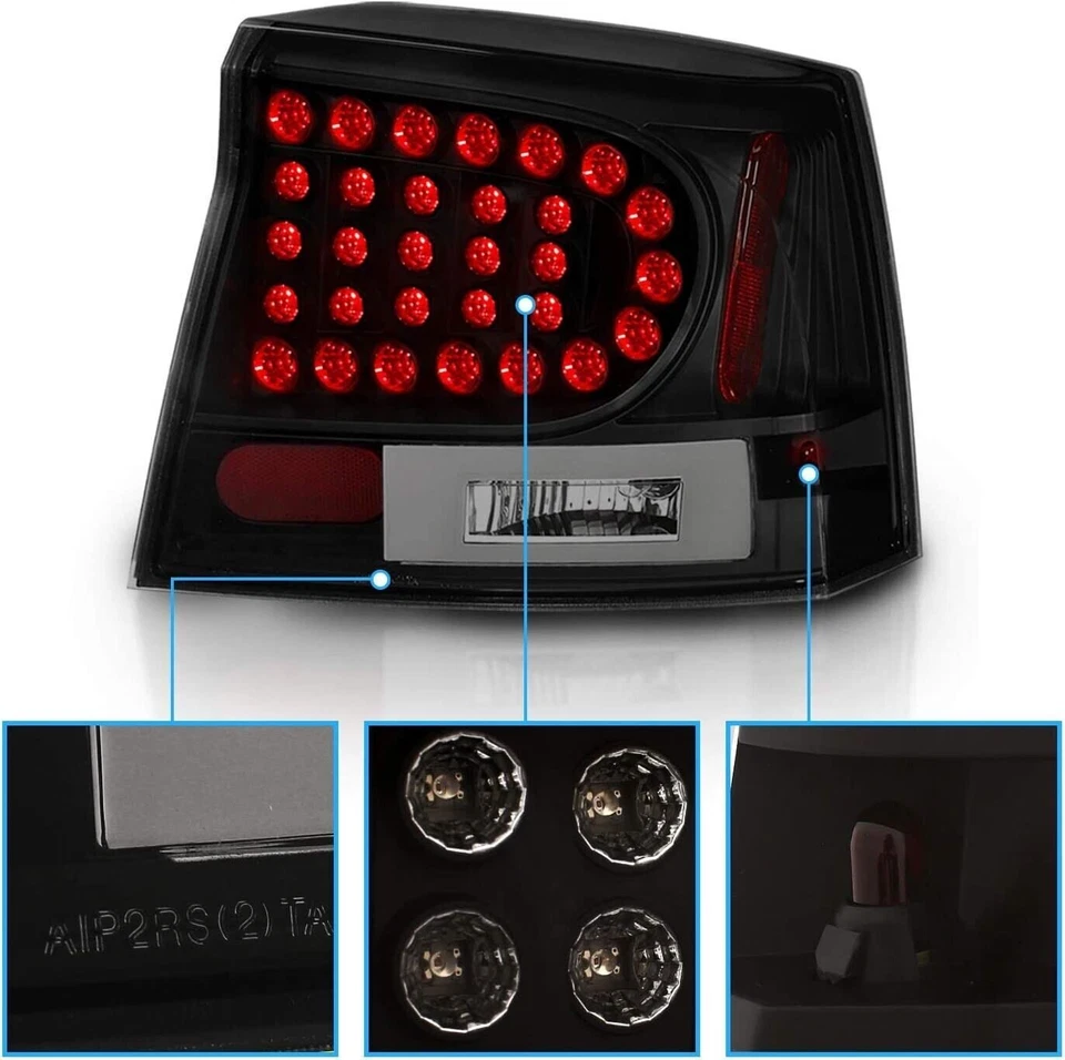 Luces traseras LED negras Dodge Charger 2006 2007 2008 luces de freno 06-08 izquierda+derecha Foto 3 de 4