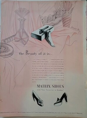 194os Womens Matrix Leather Shoes Vintage Lorraine Fox Foot  Art ad