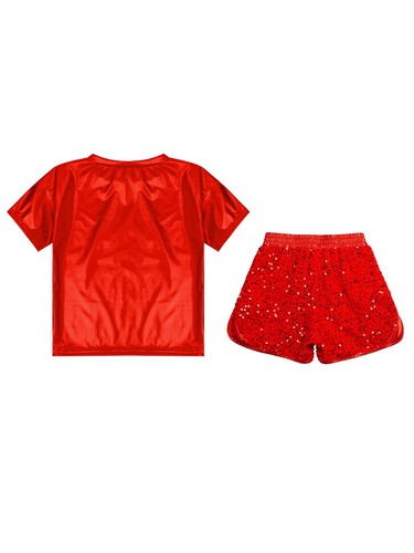 Kids Set Performance Sportswear Exercise Outfits Metallic Activewear Sequins - Picture 68 of 79