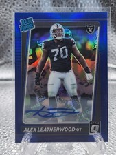 2021 Donruss Optic ALEX LEATHERWOOD RC AUTO /40 Blue Prizm SP No.266 RAIDERS
