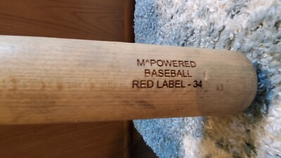 #ad #ad M^POWERED BASEBALL RED LABEL CUSTOM PRO BAT 34quot; 32 ounces No Cracks Or Chips $38.99