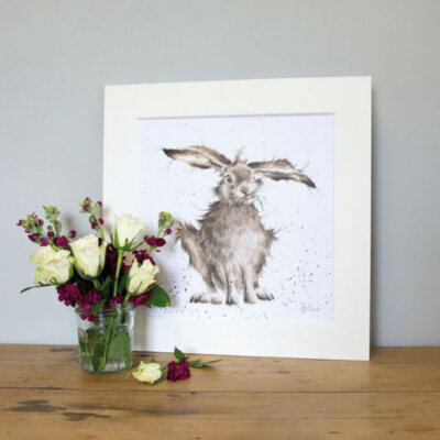 Wrendale signierte montierte Drucke Land Tier Illustrationen mit Elfenbeinhalterung
