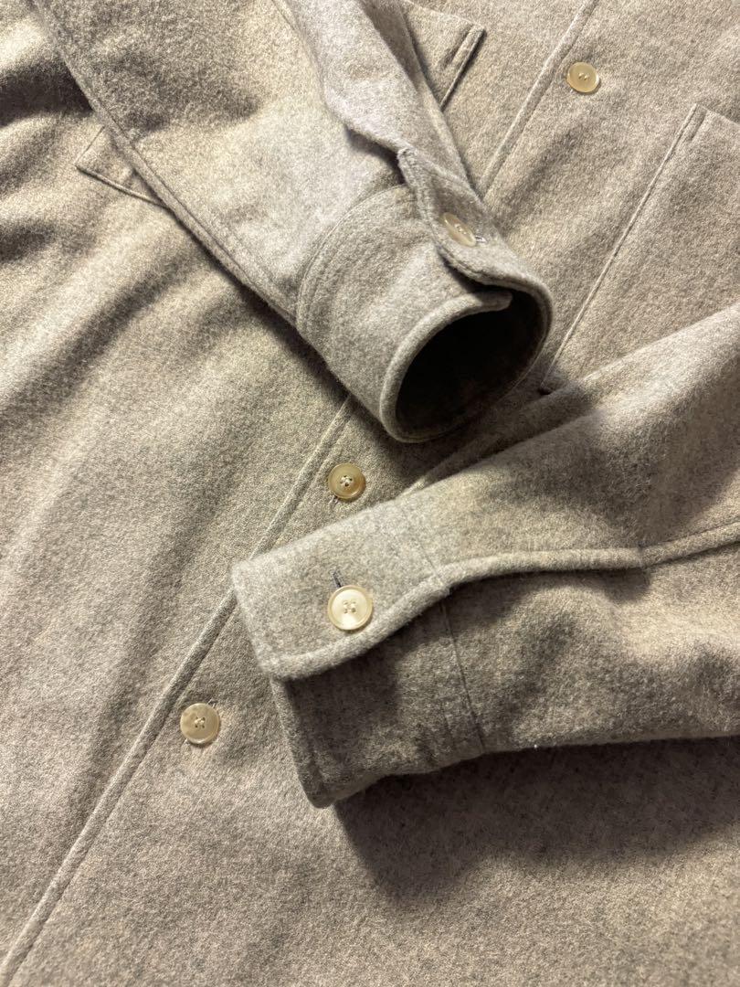 トップス AURALEE SUPER MILLED SHETLAND WOOL SHIRT AURALEE Super Milled Shetland Wool Shirt 100% Wool Gray