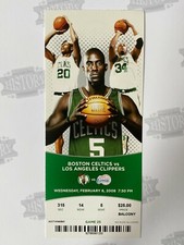 2008 Los Angeles Clippers at Boston Celtics Ticket 2/6/08 Championship Season