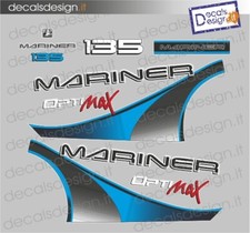 Adesivi motore marino fuoribordo Mariner optimax 135 cv gommone barca stickers 