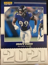 2021 Panini Instant ODAFE OWEH RC YEAR ONE ROOKIE SP #’d 1/1269 Ravens!