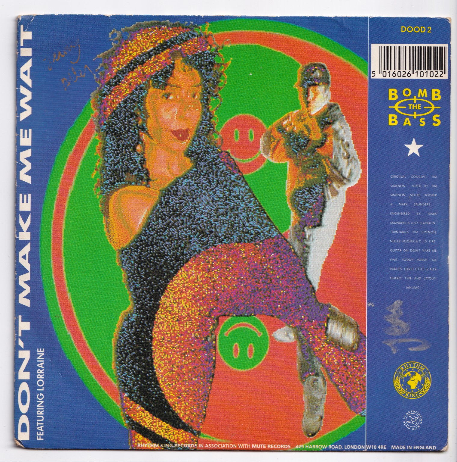 (Q198) Bomb The Bass, Don't Make Me Wait - 1988 - 7"" vinyl