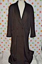 Charles Klein Chic Wool Blend Vintage Brown Long Dress Coat Womens Large Usa