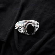 Black Onyx Gemstone 925 Sterling Silver Ring Handmade Jewelry Ring For Gift
