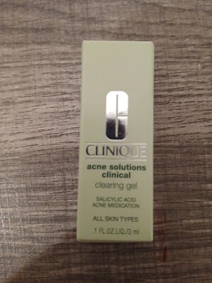 CLINIQUE BLEMISH ACNE SOLUTIONS CLEARING GEL .1 OZ (3 ML) ALL SKINS NEW IN BOX !