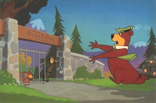 Yogi Bear - Hanna Barbera serie de televisión conjunto de 4 postales en color sin usar - Imagen 1 de 4