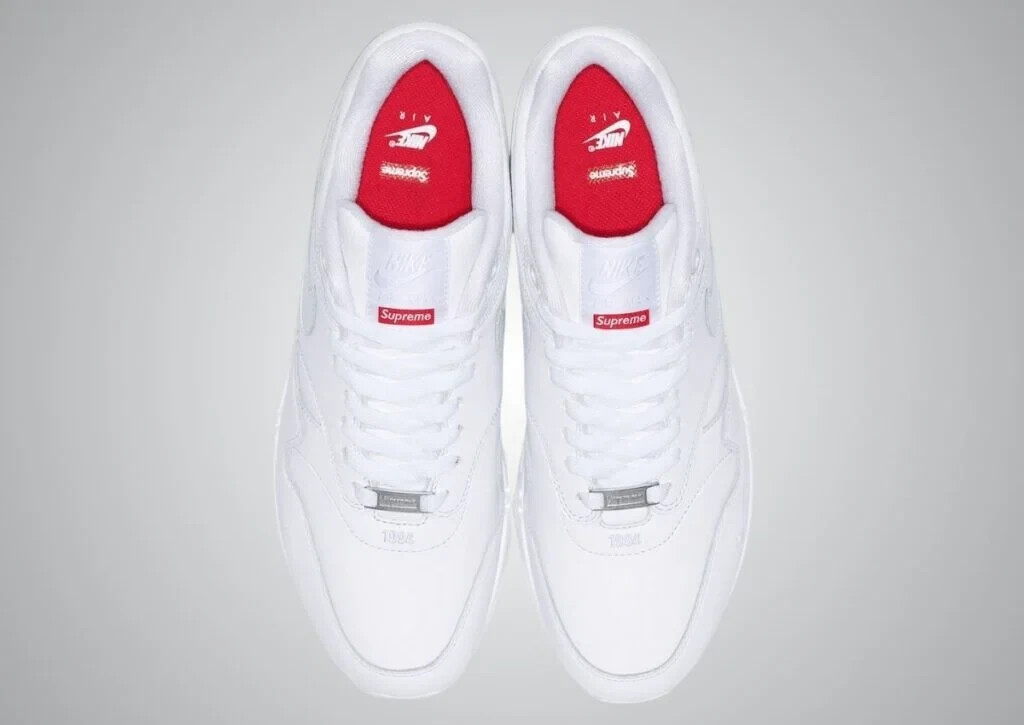 Supreme × Nike Air Max 1 '87 SP White Nike Air Max 1 '87 SP Supreme Triple White Men's - HF8813