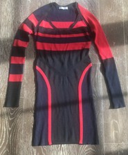 ALEXANDER MCQUEEN WOOL LONG SLEEVE SWEATER KNITTED BODY CON DRESS sz S