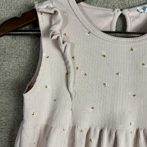 Jamie Kay Sophie Dress Girls 8 Annie Ditzy Floral Organic Cotton Ribbed Ruffled - Picture 3 of 10