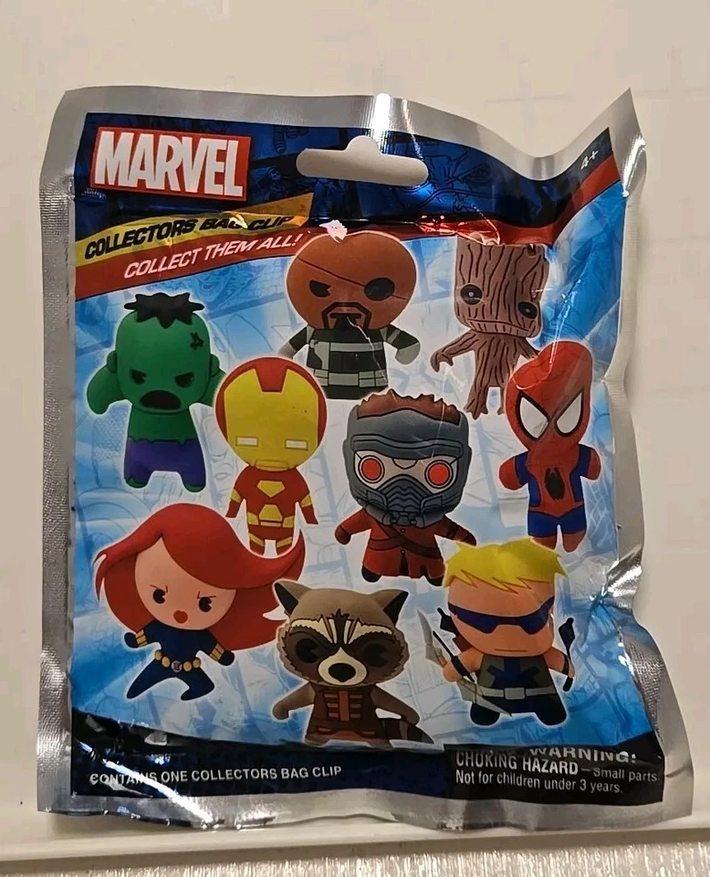 Clip de bolsa de coleccionistas Marvel nuevo sellado 3D figura percha ciega exclusiva serie 1 Foto 2 de 4