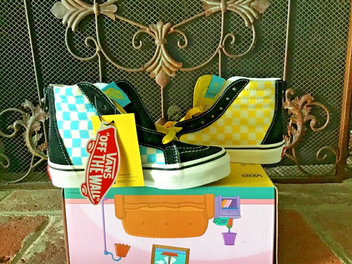 VANS Sk8 Hi Zip Kids 12.5 The Simpsons Yellow Shoes Bart White