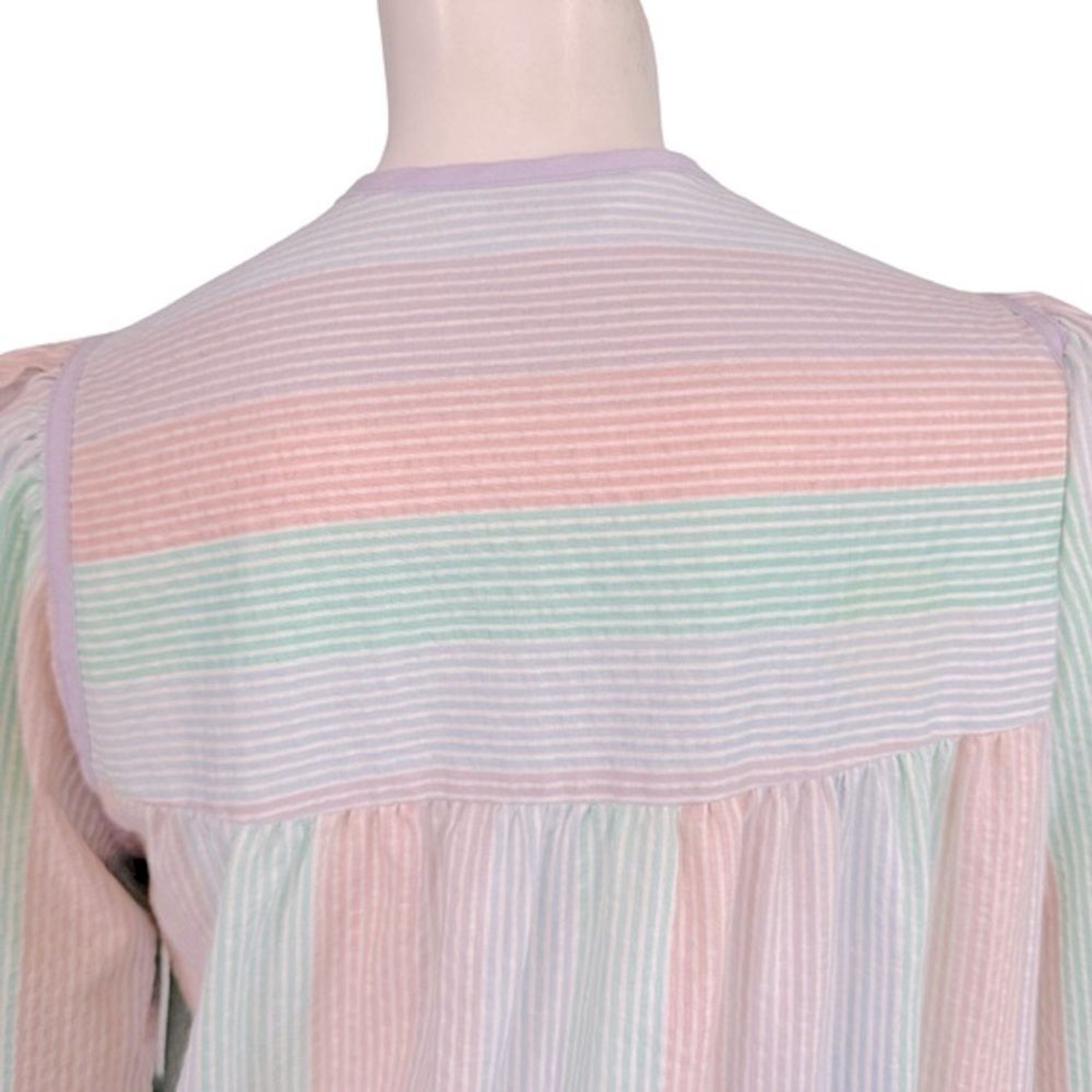 VINTAGE Komar Pastel Pink Green Purple Striped Co… - image 4
