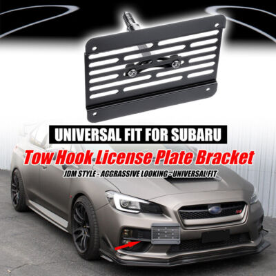 Front Bumper Tow Hook License Plate Relocator Bracket Mount For Subaru WRX STI