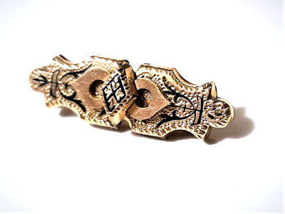 Antique Victorian 10K Taille D'Epergne Pin Brooch Momento Mori