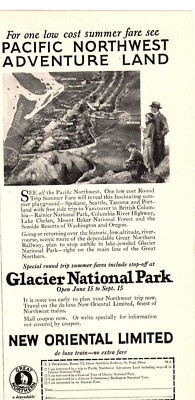 1926 Print Ad Great Northern New Oriental Limited Glacier National Park Pacific