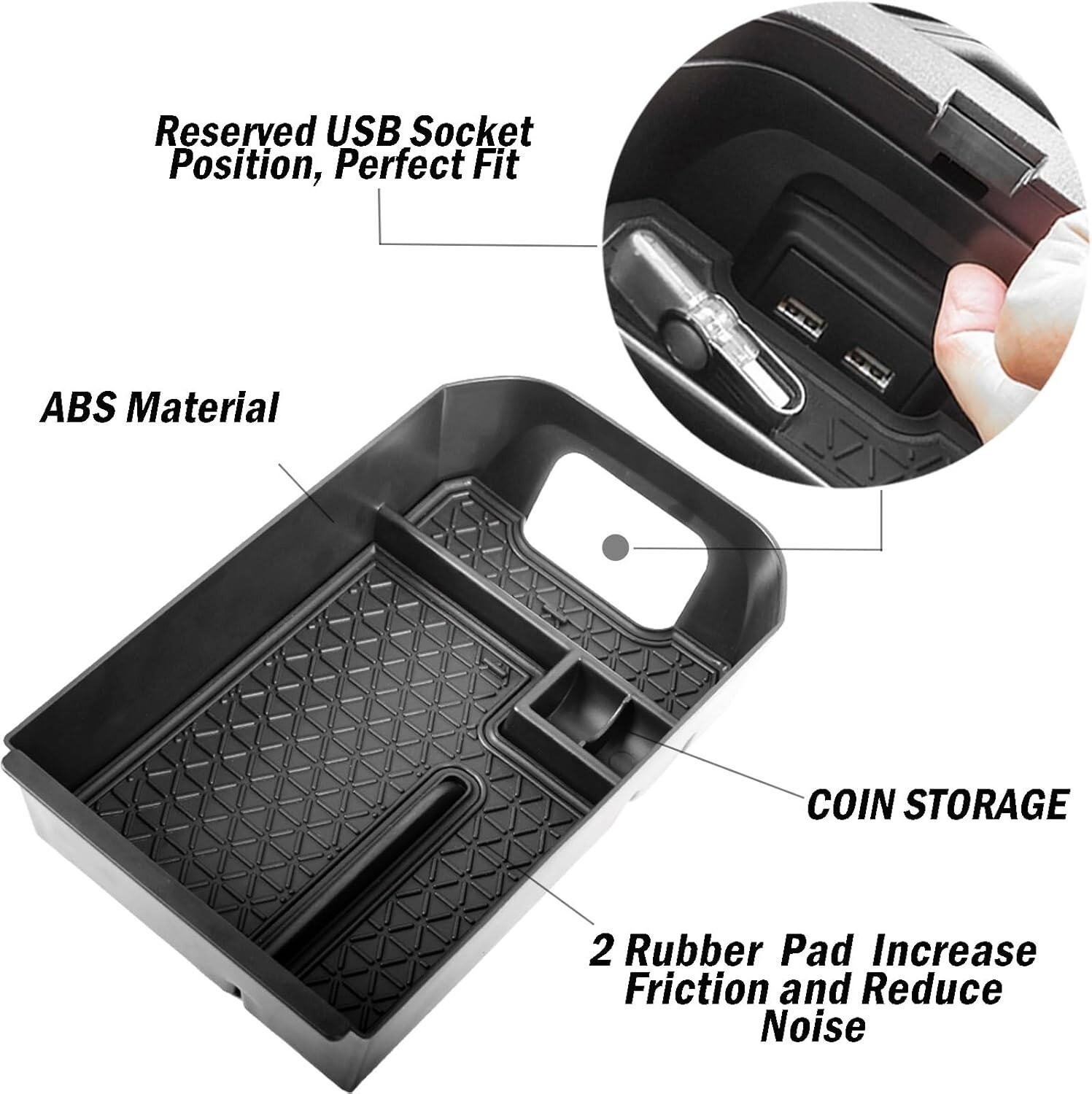 For Toyota RAV4 2019-2024 Center Console Armrest Storage Box Accessories Tray