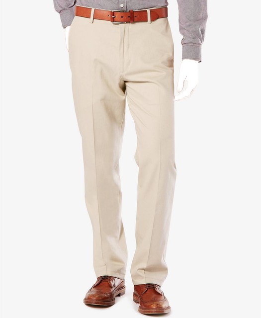 $246 Dockers Mens Beige Classic Fit Stretch Casual Chino Pants Size 32w 34l | eBay