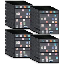 40 Sheets Stamp Album Pages Stamp Collecting Display with 9 Holes Binder Sleeves