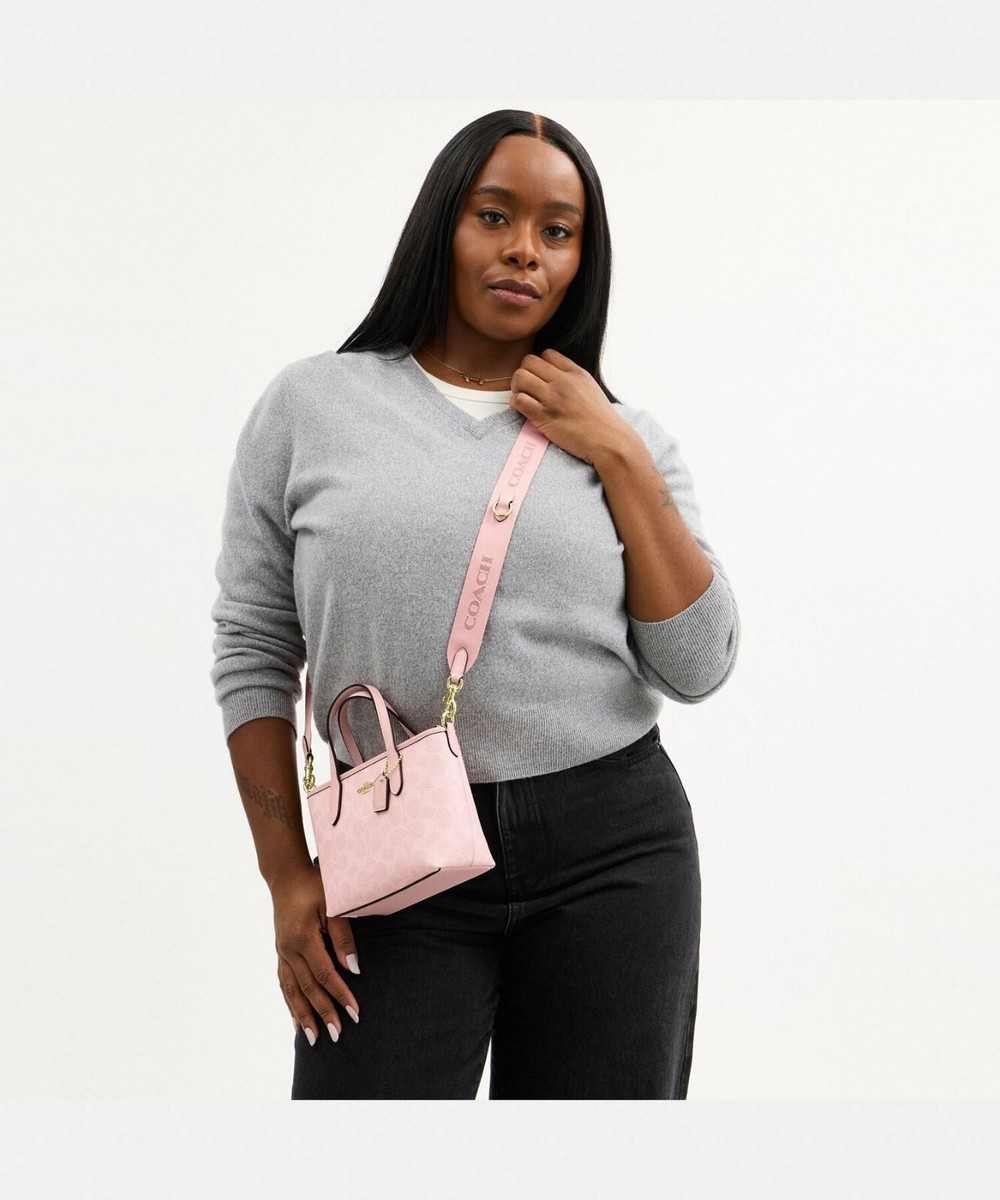 COACH City Mini Tote Bag Signature Canvas CW032 Powder Pink