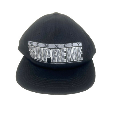 Supreme Cap Black MCMXCIV Snapback 6 Panel Hat Embroidered Mesh One Size Fits