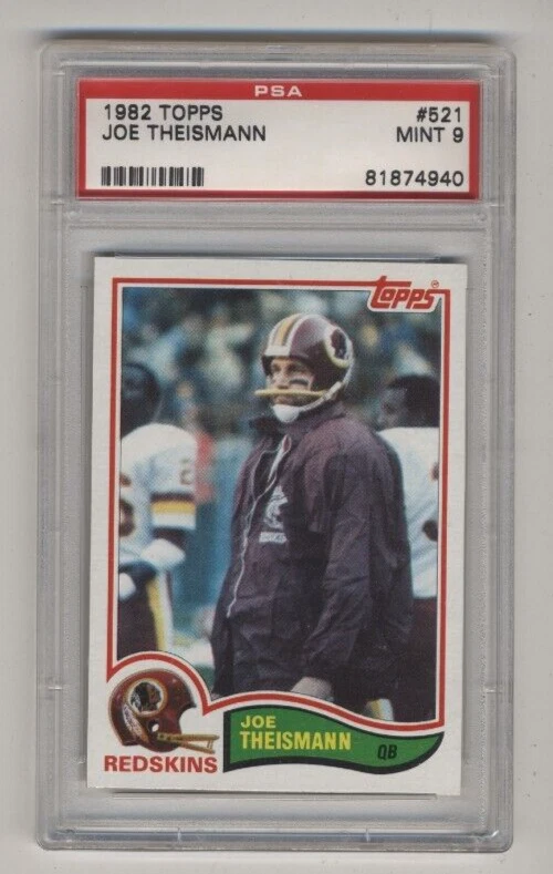 1982 Topps #521 Joe Theismann PSA 9 Washington Redskins Free Shipping!