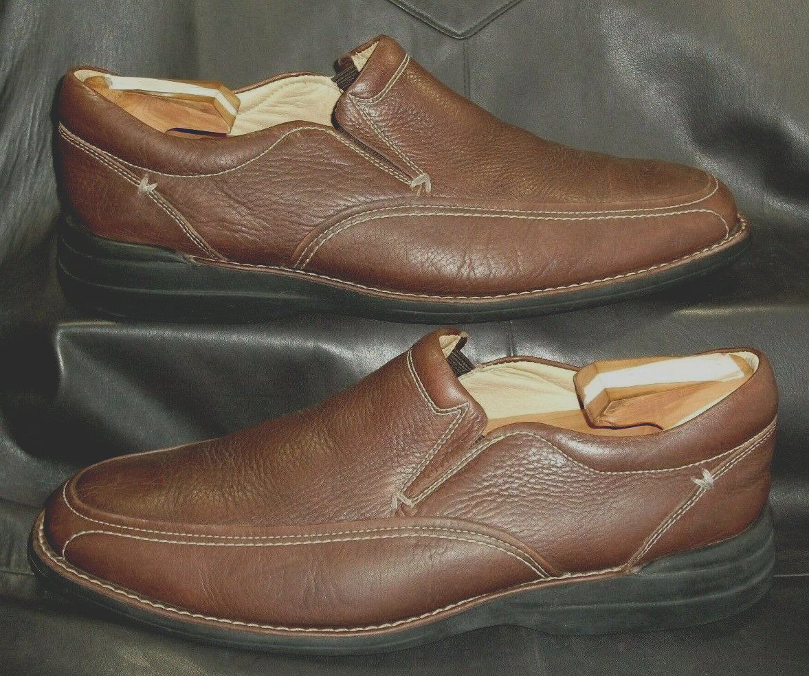 Johnston & Murphy Mens Shoes Brown Leather Slip On Loafers Size 9.5 M 20-1912 Johnston & Murphy Mens Shoes Brown Leather Slip On Loafers  main image 2